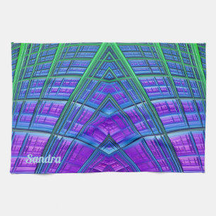 Linge De Cuisine SANDRA ~ TeaServiettesBleu vert violet Personnalis