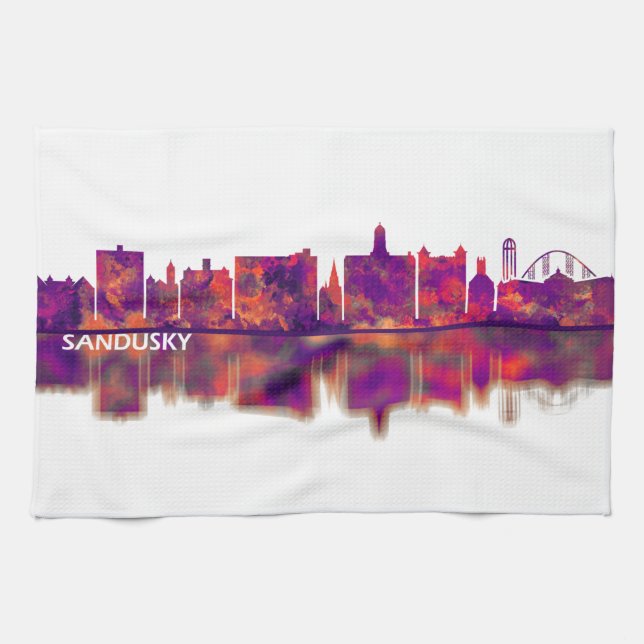 Linge De Cuisine Sandusky Ohio Skyline (Horizontal)