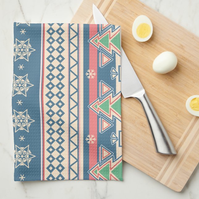 Linge De Cuisine Sapin de Noël de style aztèque - Fêtes uniques (Quart Plié)