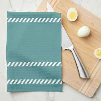 Linge De Cuisine Sarcelle et blanc