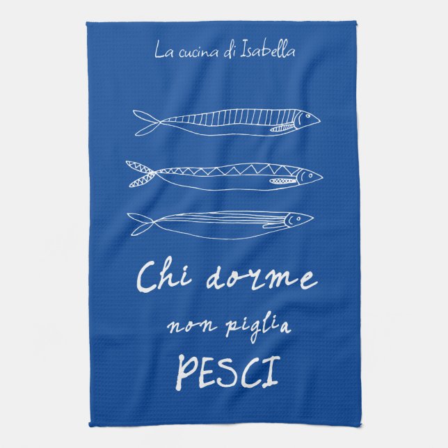 Linge De Cuisine Sardines de cuisine italienne italie citation en b (Vertical)