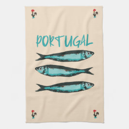 Linge De Cuisine Sardines de Lisbonne, symbole du Portugal