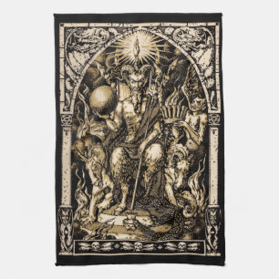Linge De Cuisine Satan a couronné 16x24 sur le coton de sergé -