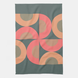Linge De Cuisine Saumon moderne du milieu du siècle et olive