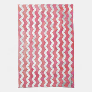 Linge De Cuisine Saumon Swirl Chevron Motif