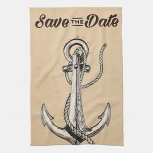 Linge De Cuisine Sauver la Date vintage Ancre Nautione