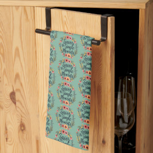 Linge De Cuisine Savourez les moments simples Citation florale Boho