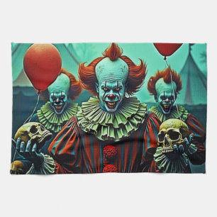 Linge De Cuisine Scène d'horreur de clown déplaisant