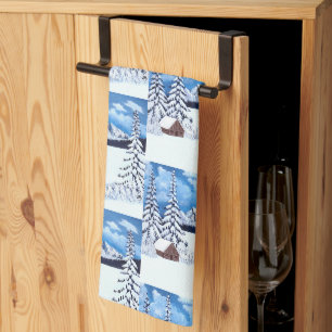 Linge De Cuisine Scène merveilleuse d'hiver