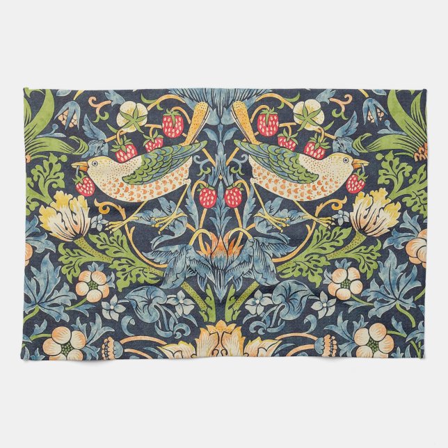 Linge De Cuisine Schéma floral William Morris Strawberry Thief (Horizontal)