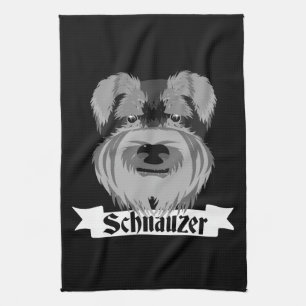 Linge De Cuisine Schnauzer noir et gris
