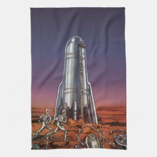 Linge De Cuisine Science-fiction vintage, astronautes aliens coléop