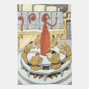 Linge De Cuisine Science-Fiction vintage, Les Scientifiques Du Labo