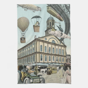 Linge De Cuisine Science Fiction vintage, Victorian Steam Punk City