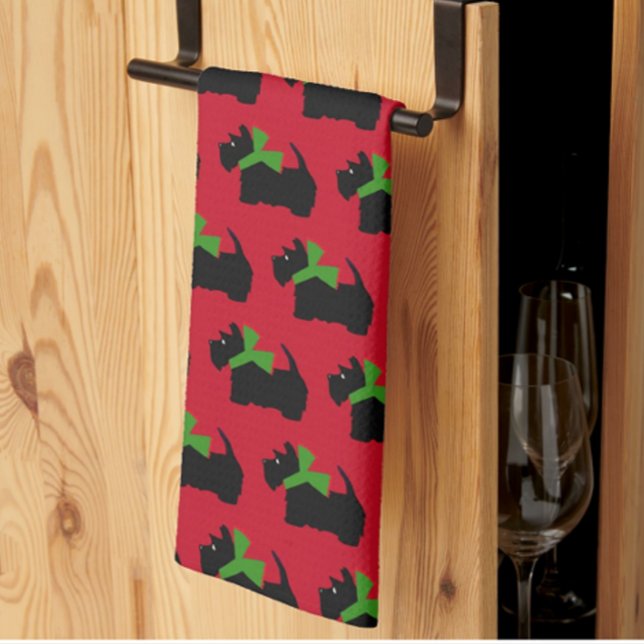 Linge De Cuisine Scottish Terrier Joyeux Noël (Créateur téléchargé)