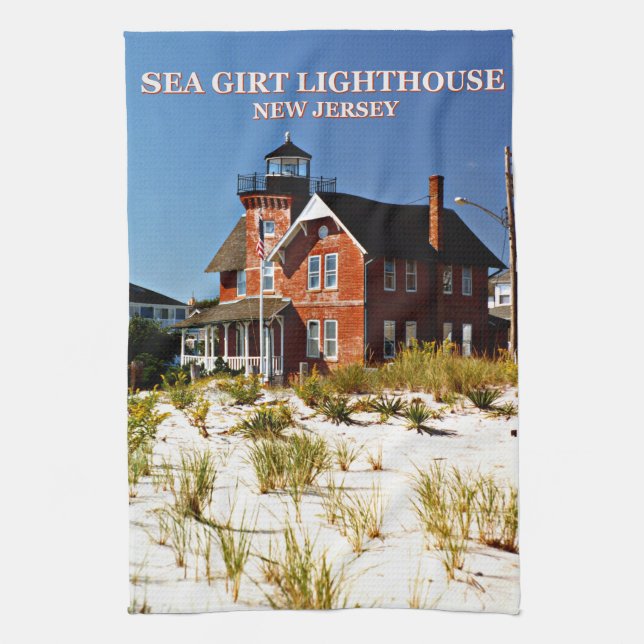 Linge De Cuisine Sea Girt Lighthouse, New Jersey Tea Towel (Vertical)