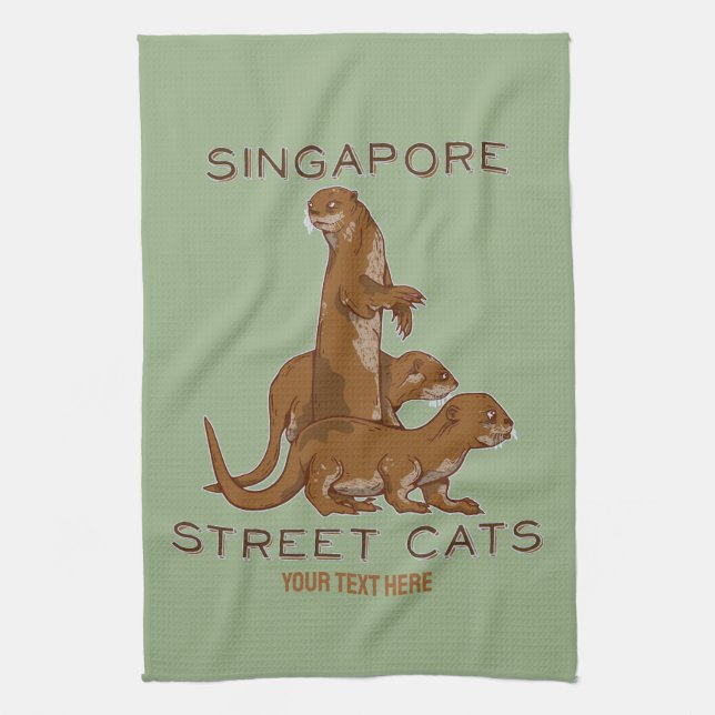 Linge De Cuisine Sea Otter Singapore Street Cats (Vertical)