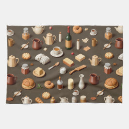 Linge De Cuisine Seamless pattern of breakfast and tea sets