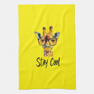 Linge De Cuisine Séjour Cool - Giraffe avec lunettes de soleil Illu