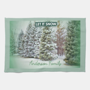 Linge De Cuisine Sérénité Familiale sous la Neige