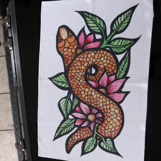 Linge De Cuisine Serpent à fleurs (Créateur téléchargé)