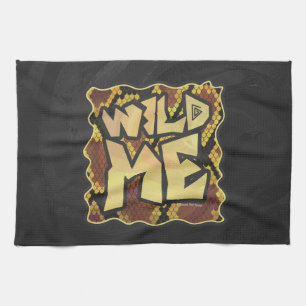 Linge De Cuisine Serpent Wild Me Brown et imprimé or