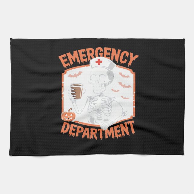 Linge De Cuisine Service d'urgence Funny Halloween Nurse Essenti (Horizontal)