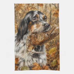 Linge De Cuisine Setter anglais, chasse à la bécasse