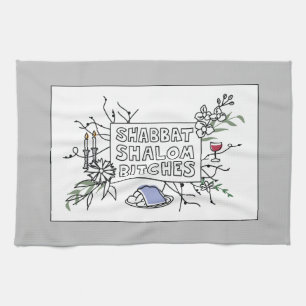 Linge De Cuisine Shabbat Shalom B !$@#s ! Couverture de Challah