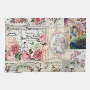 Linge De Cuisine Shabby collage chic, pays victorien, découpage, b