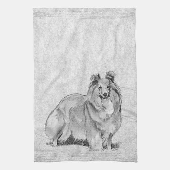 Linge De Cuisine Sheltie (Vertical)