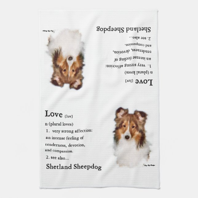 Linge De Cuisine Sheltie Art Love (Vertical)