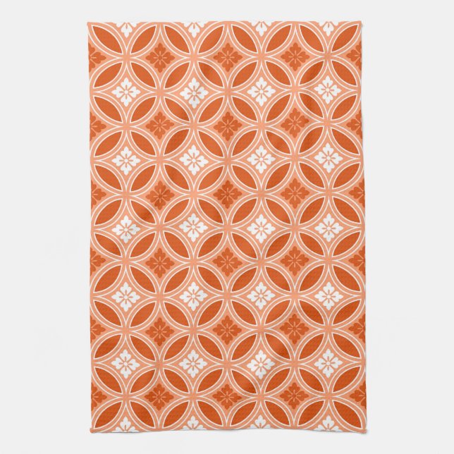 Linge De Cuisine Shippo avec Motif Fleur, Mandarin Orange (Vertical)