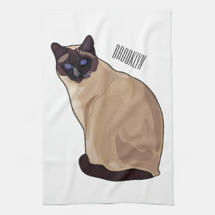 Linge De Cuisine Siamese cat cartoon