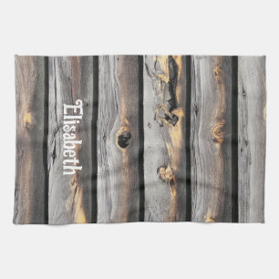 Linge De Cuisine signé par le temps sur fond de vieux bois