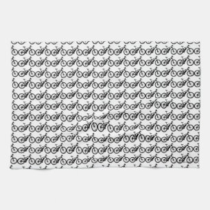 Linge De Cuisine Silhouette à bicyclette