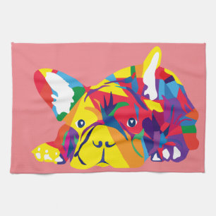 Linge De Cuisine Silhouette de Bouledogue Français Moderne