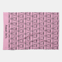 Linge De Cuisine Silhouette des Cocotiers roses et noirs