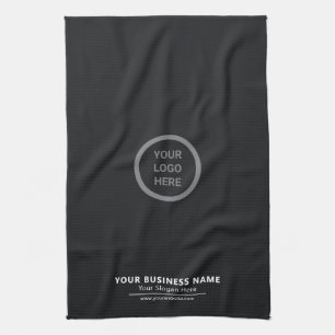 Linge De Cuisine Simple Black Custom Company Logo Promo d'affaires