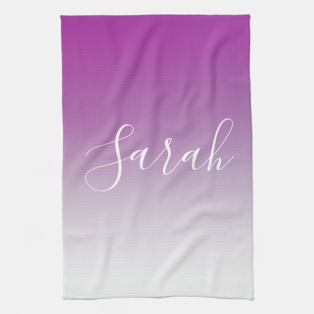 Linge De Cuisine Simple moderne minimaliste violet Ombre dégradé (Vertical)