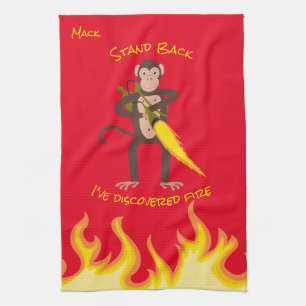 Linge De Cuisine Singe avec lance-flammes