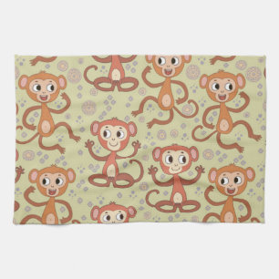 Linge De Cuisine Singes caricaturaux mignons