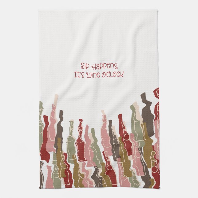 Linge De Cuisine Sip Happens Wine Lover's Kitchen Towel (Vertical)