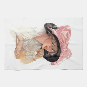 Linge De Cuisine Sipping Soda Girl in Casquette