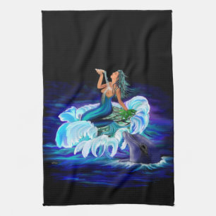 Linge De Cuisine Sirène avec dauphin