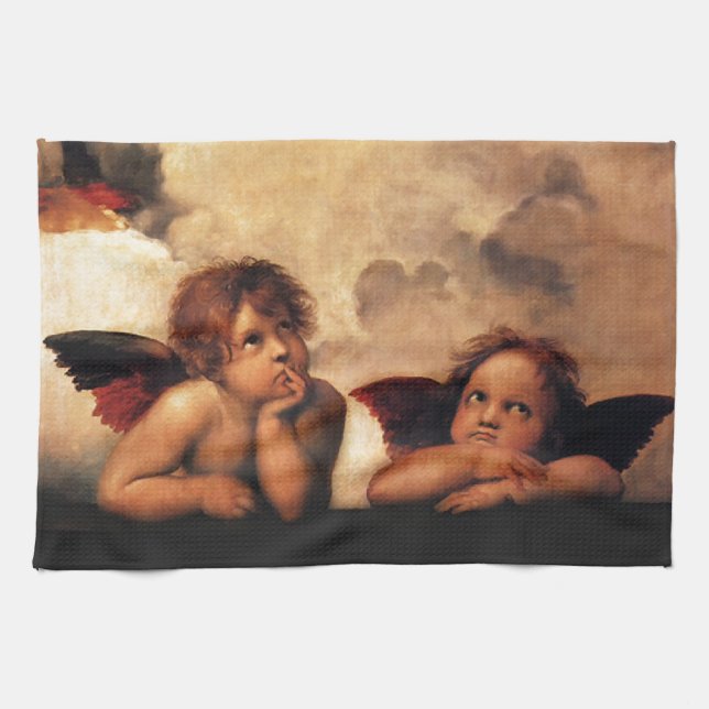 Linge De Cuisine Sistine Madonna 2 Anges par Raphael (Horizontal)
