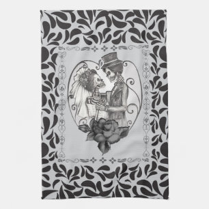 Linge De Cuisine Skeleton Love Couple Mariage Dance