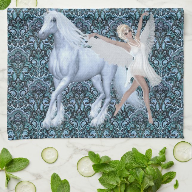 Linge De Cuisine Sky Féerie Aspar et Unicorn (Plié)