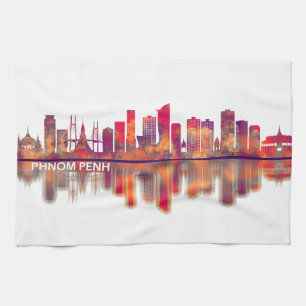 Linge De Cuisine Skyline de Phnom Penh Cambodge