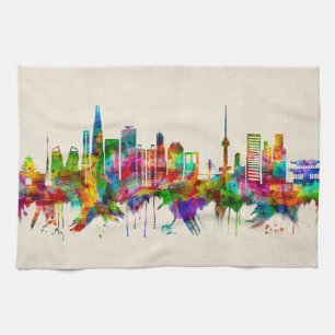 Linge De Cuisine Skyline Séoul-Corée du Sud